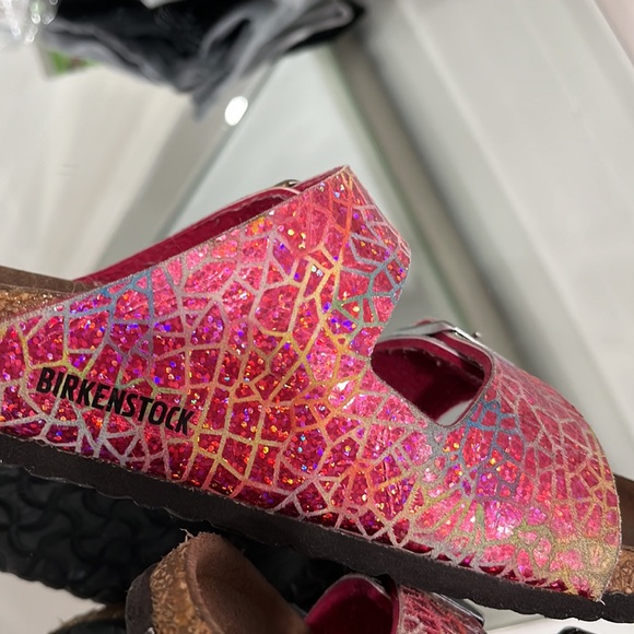 Birkenstock Arizona Vegan Leather Microfibre Flashy Halogen Pink size 13/13.5 - Picture 4 of 16